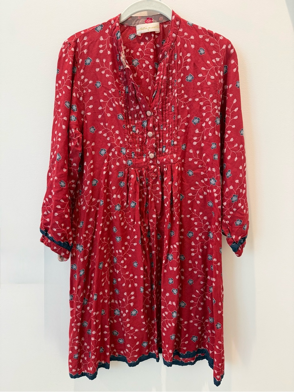 NATALIE MARTIN Sammie Short Dress in Pinwheel Barn Red Floral Print size S